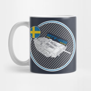 Strv-103B Swedish Main Battle Tank print on dark Mug